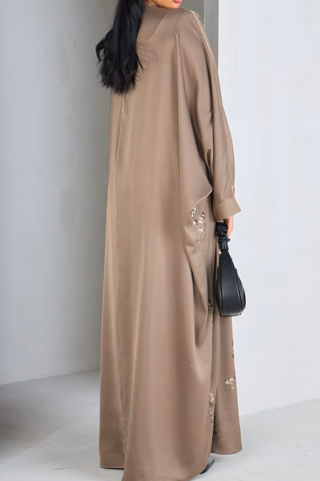 Premium Sequin Satin Open Kimono