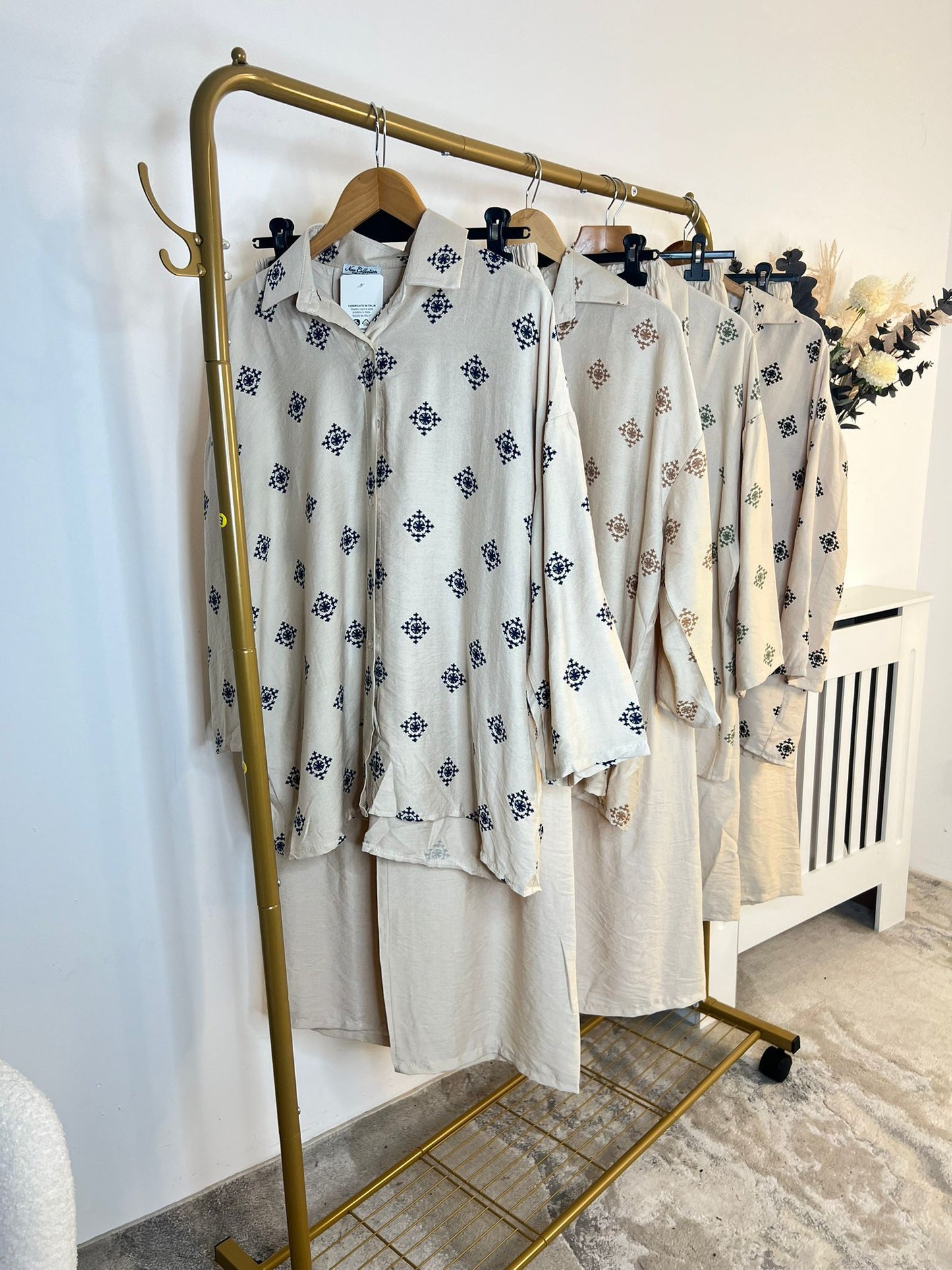 Small Print Linen Feel Coord