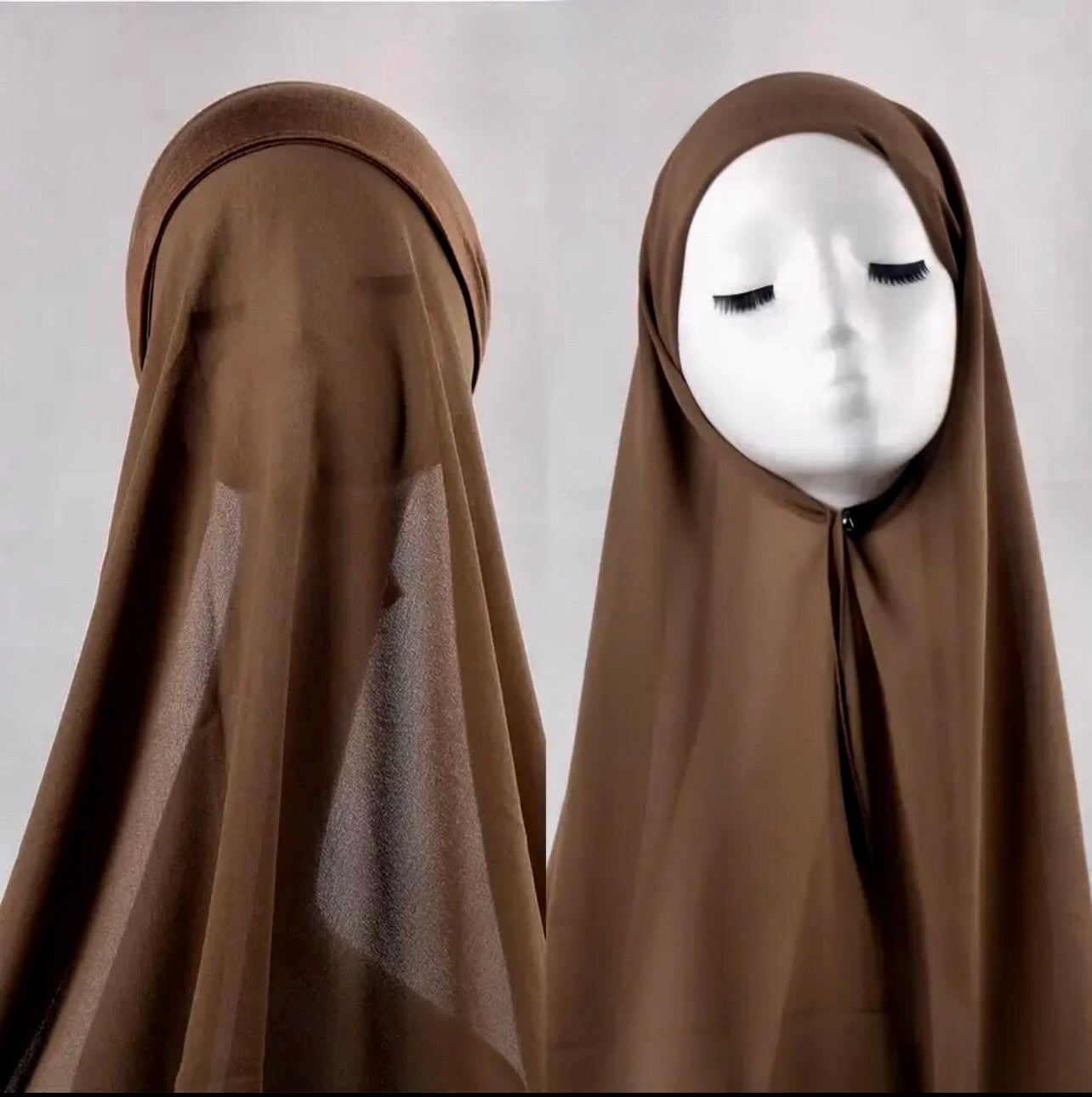 2 in 1 Ready-wear joint Bonnet with Chiffon Scarf Hijab no tie