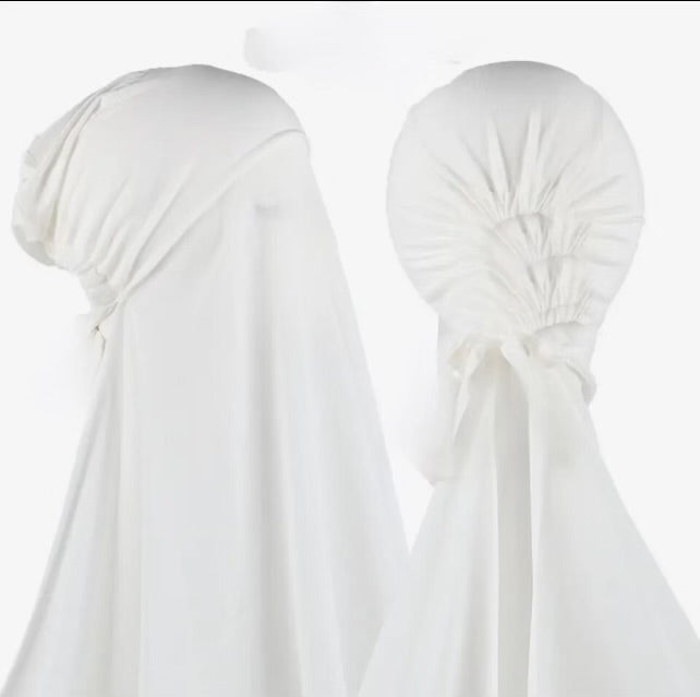 2 in 1 Ready-wear joint Bonnet with Chiffon Scarf Hijab no tie