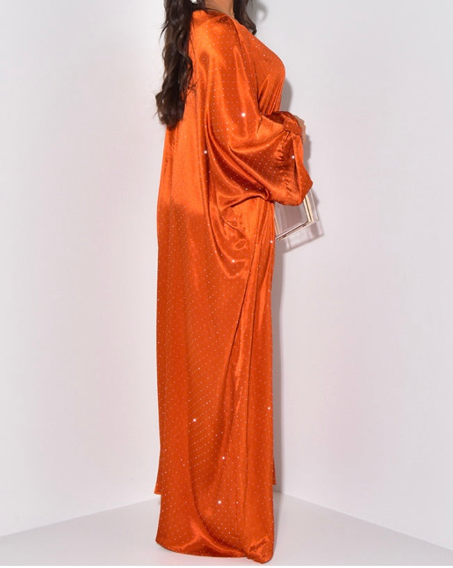 Premium Crystal Silk Oversized Abaya Dress
