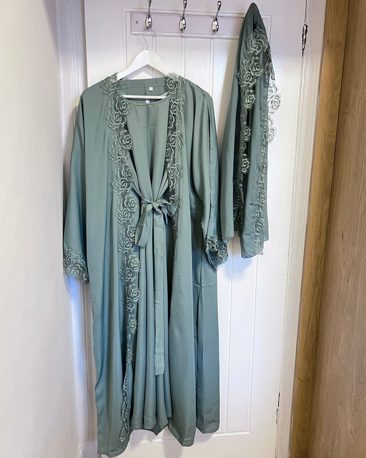 Layla Floral Trim Abaya Set