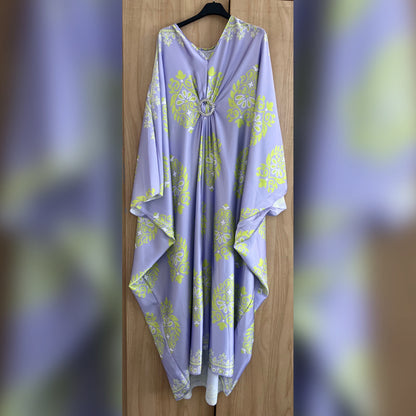 Jewel Print Satin Kaftan