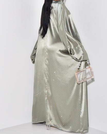 Premium Crystal Silk Oversized Abaya Dress