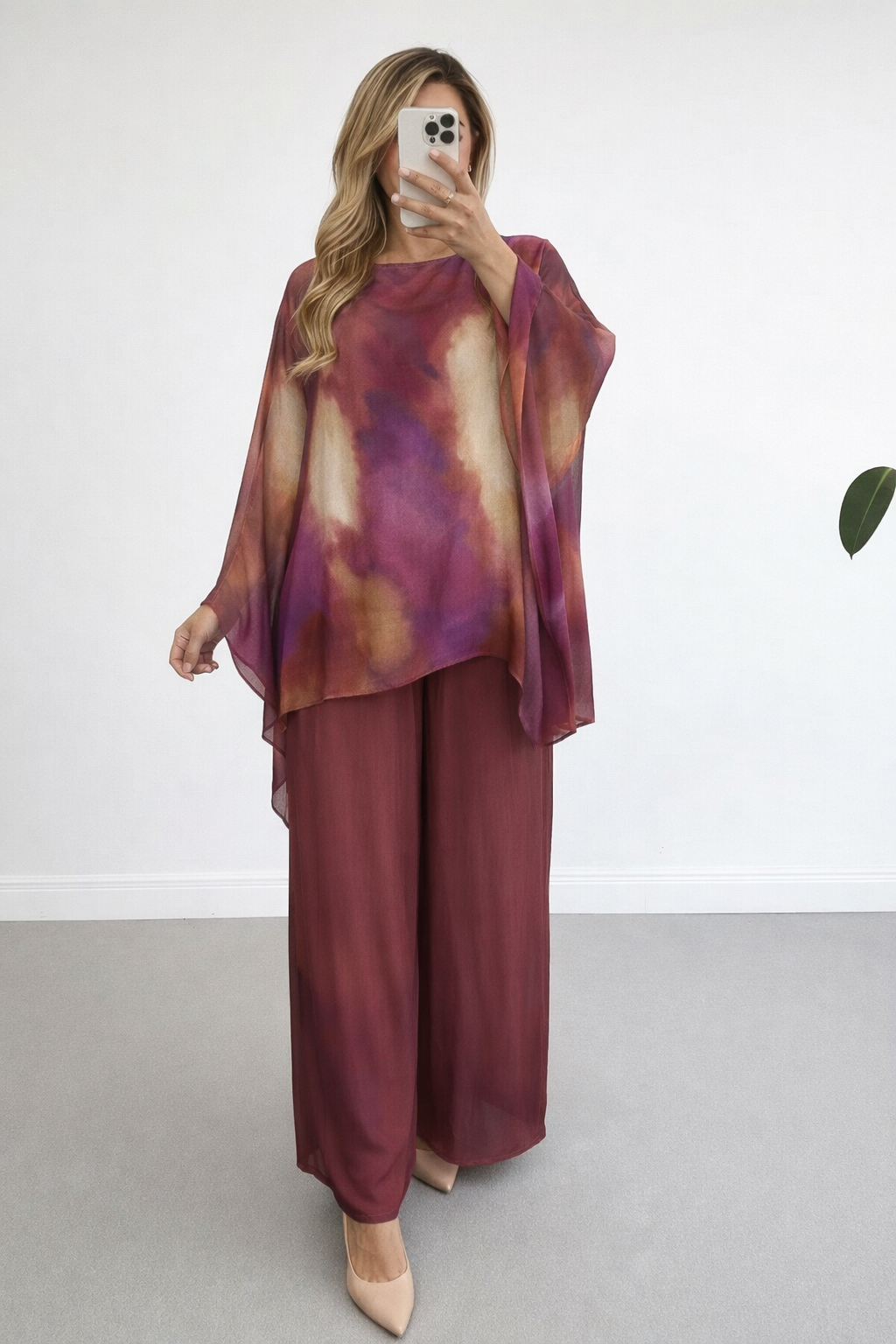 Luna Tie-Dye Chiffon-Silk Co Ord