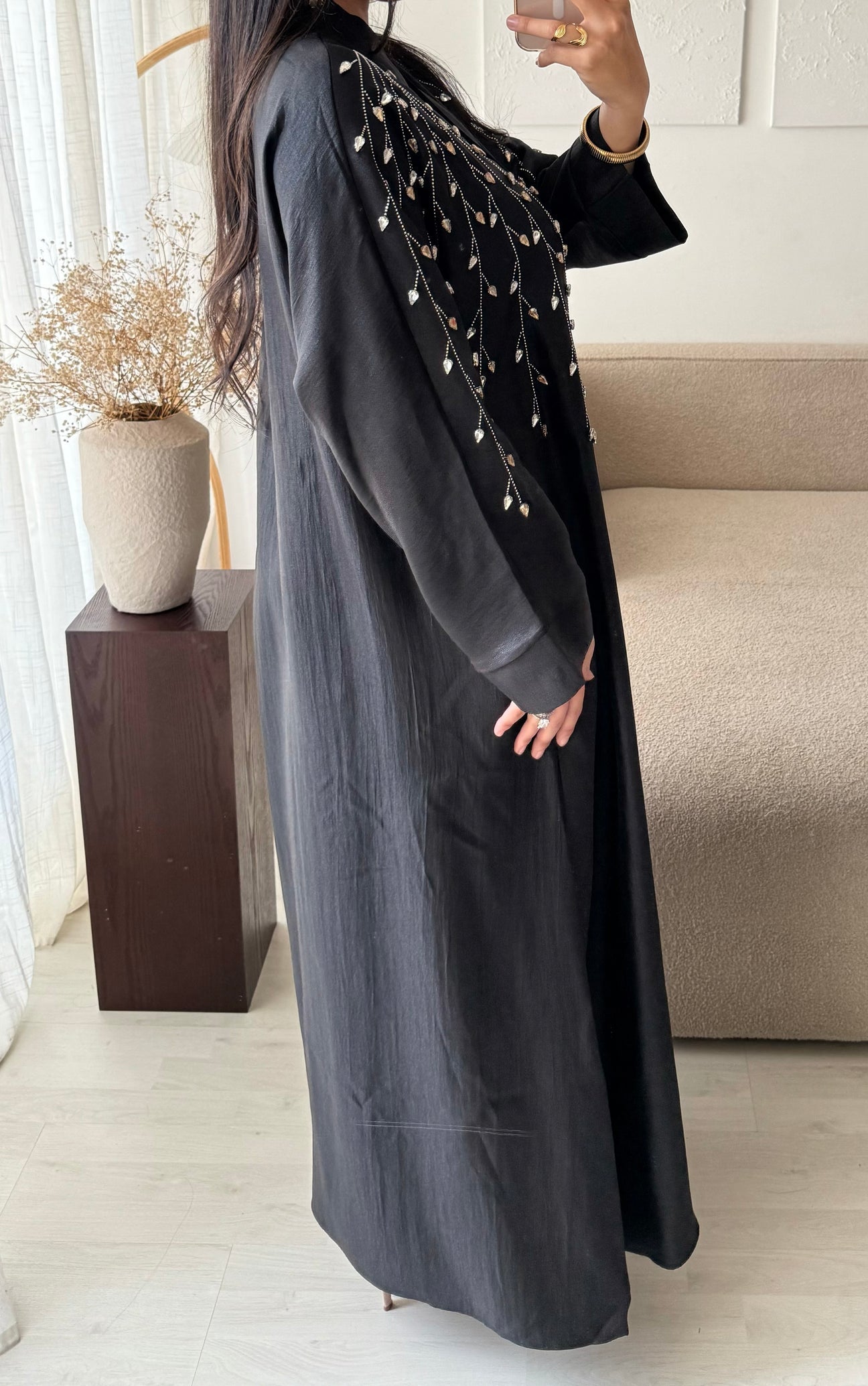 Premium Crystal Tear Drop Abaya