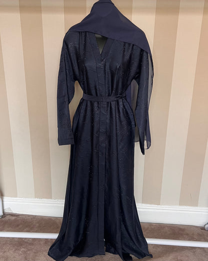 Laylah Embellished Jacquard Print Abaya Set