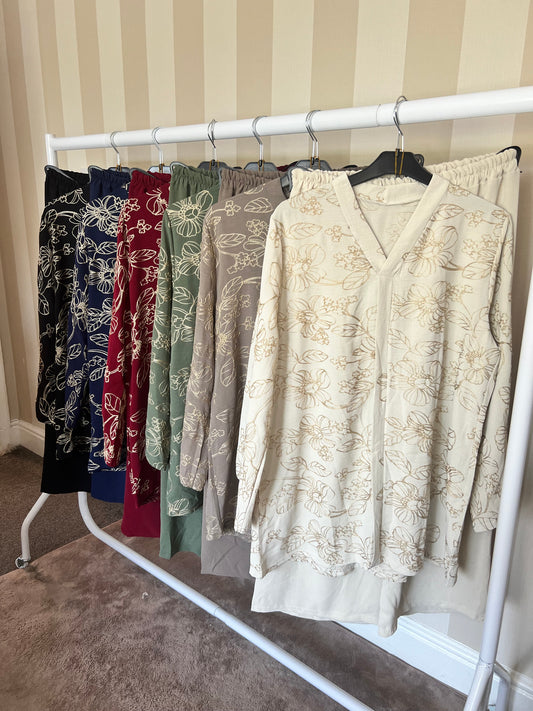 Lina Floral Embroidered Co Ord