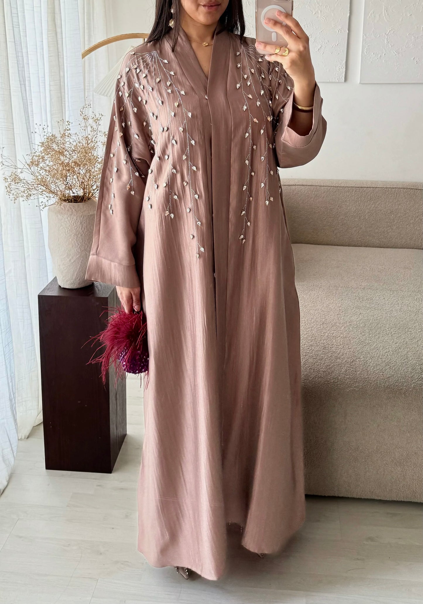 Premium Crystal Tear Drop Abaya