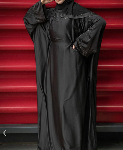 Embellished Premium Kaftan Abaya with inner tie belt