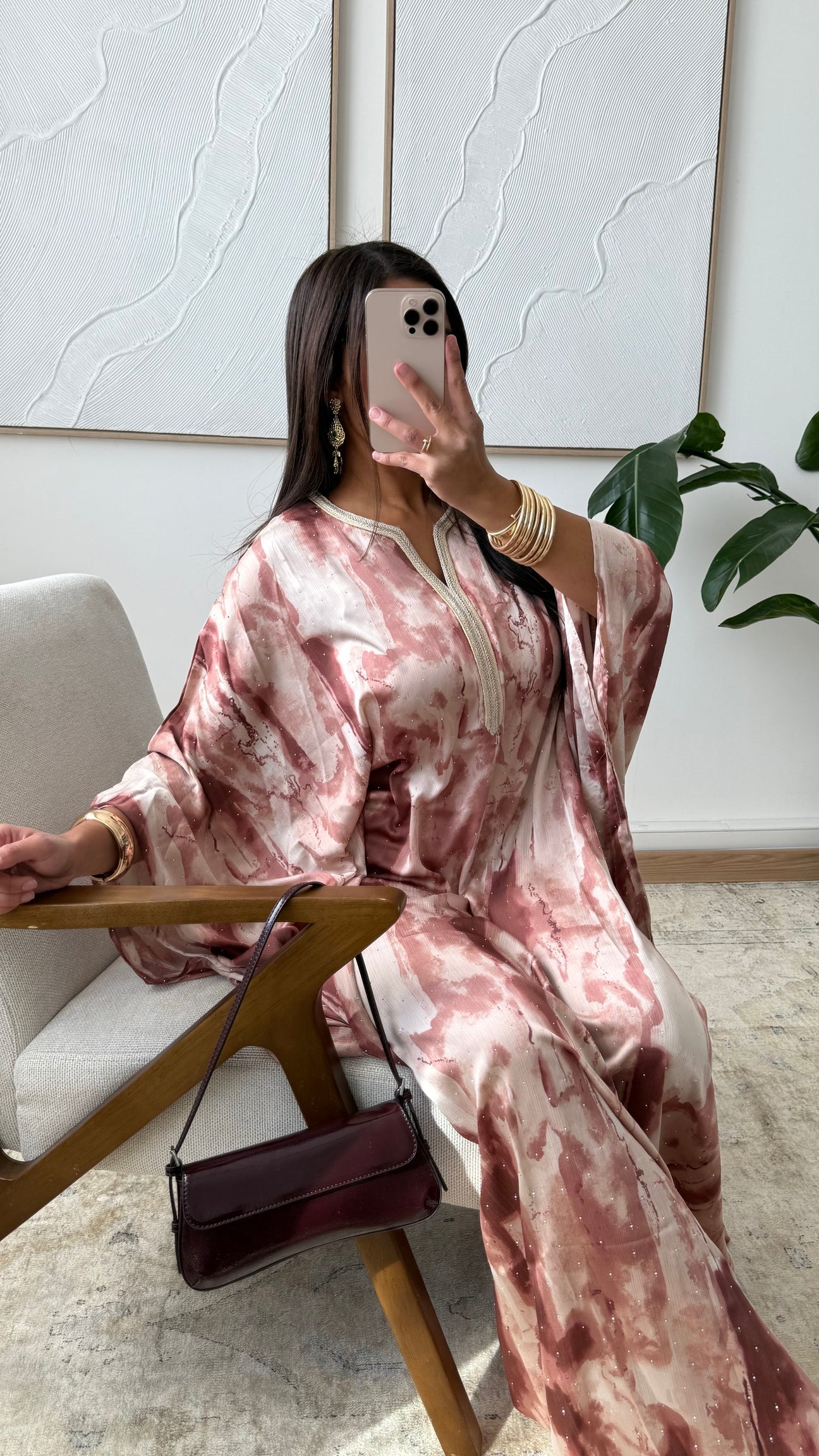 Tie Dye Rhinestone Kaftan