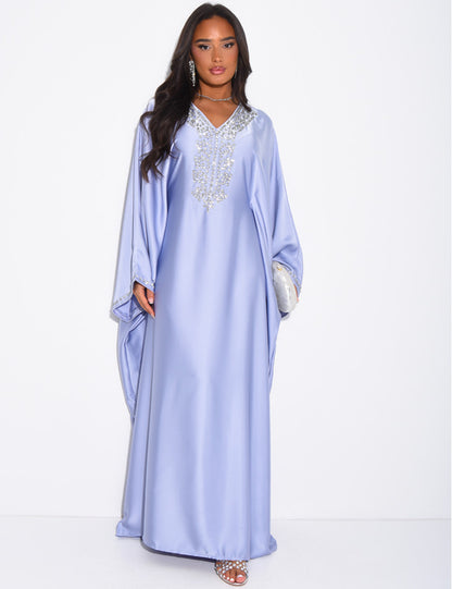 Mona Embellished Kaftan with Inner Tie Belt