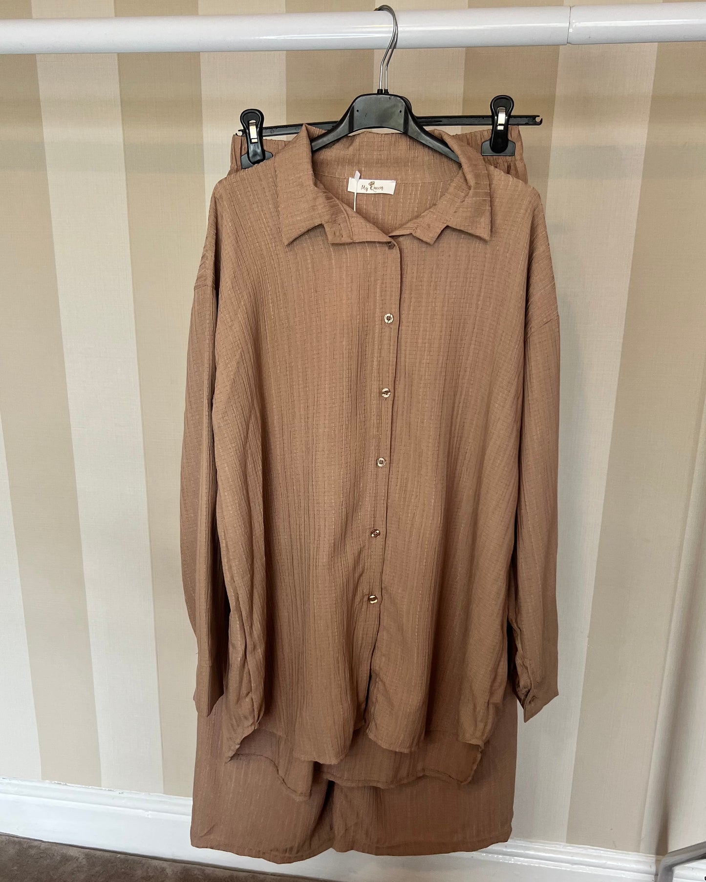 Crinkle Button Coord