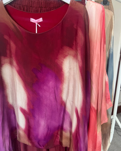 Luna Tie-Dye Chiffon-Silk Co Ord