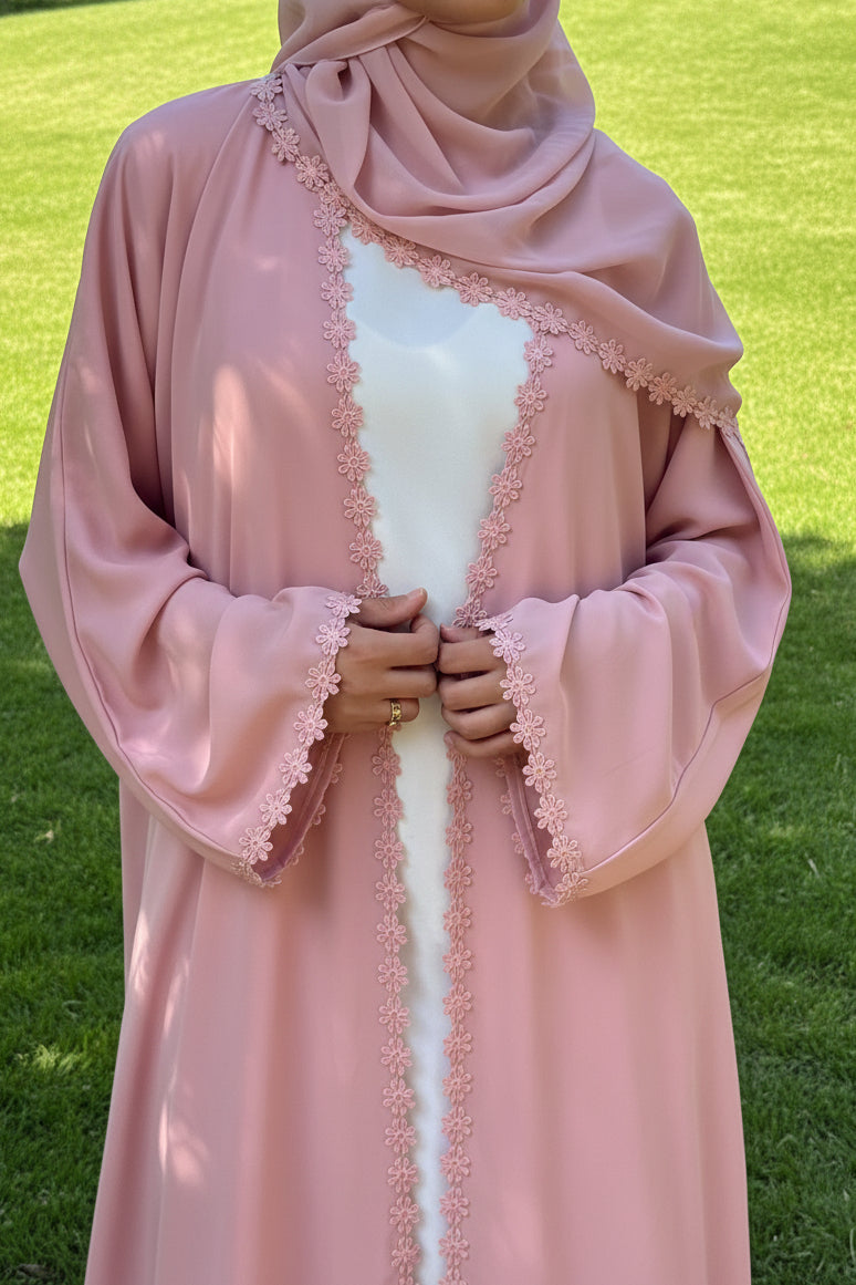 Daisy Chiffon Open Abaya