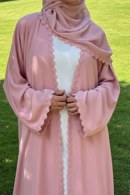 Daisy Chiffon Open Abaya