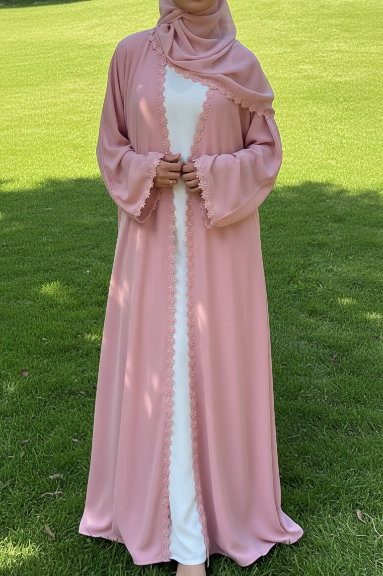 Daisy Chiffon Open Abaya
