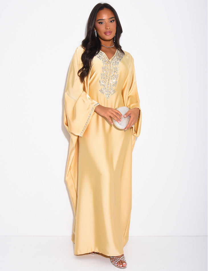 Mona Embellished Kaftan with Inner Tie Belt