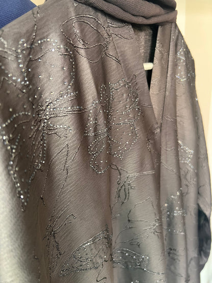 Laylah Embellished Jacquard Print Abaya Set