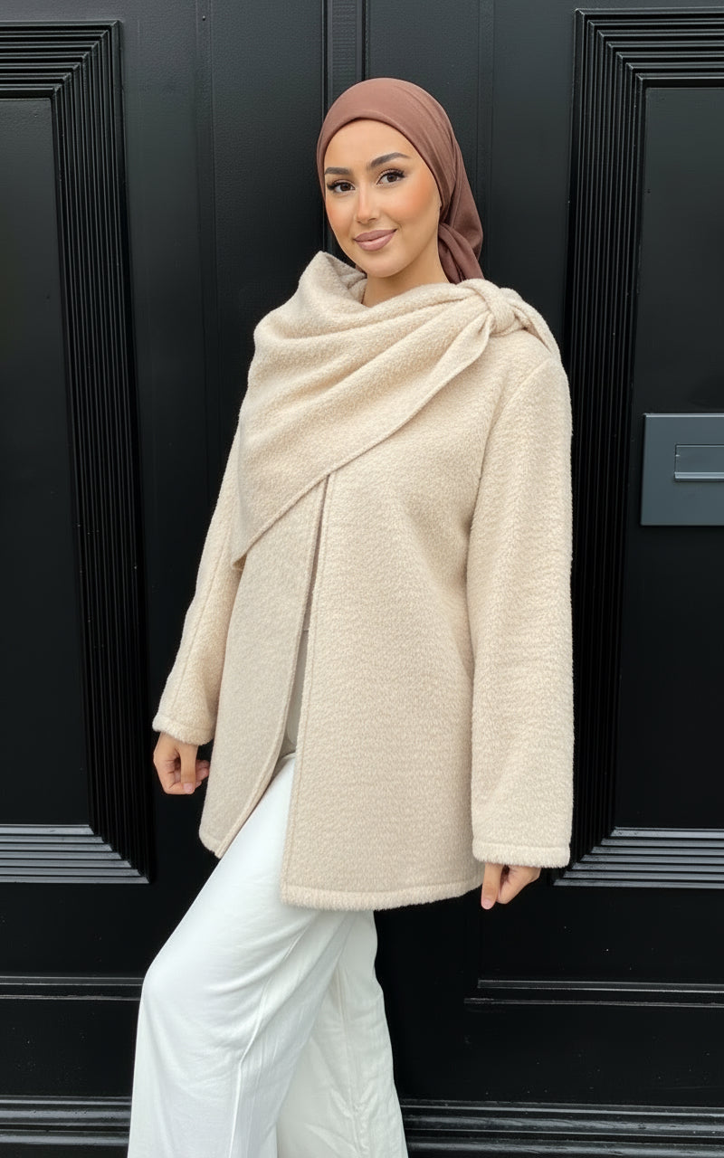 Teddy Feel Scarf Jacket