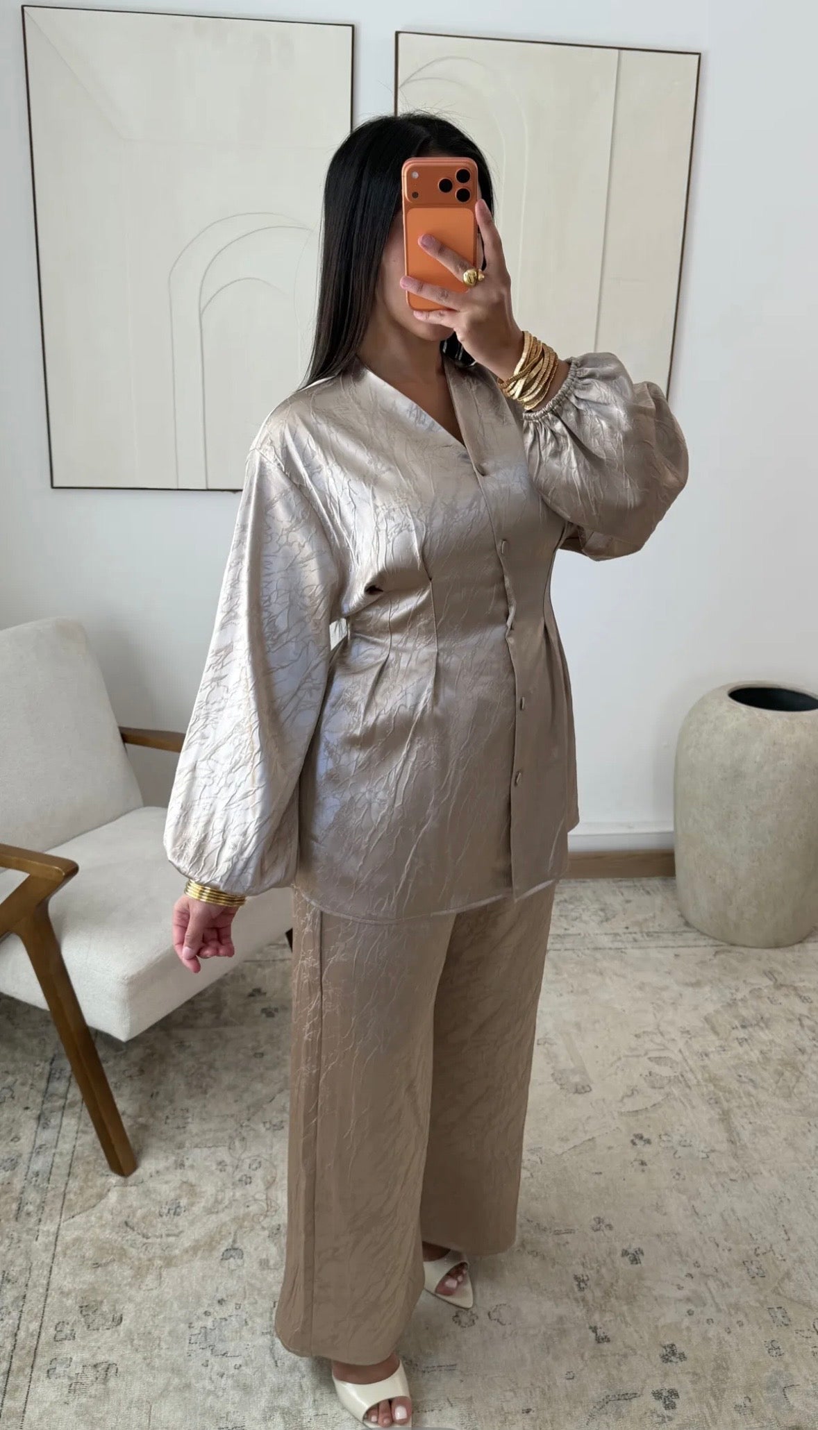 Ava Satin Button Co Ord