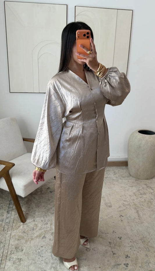 Ava Satin Button Co Ord