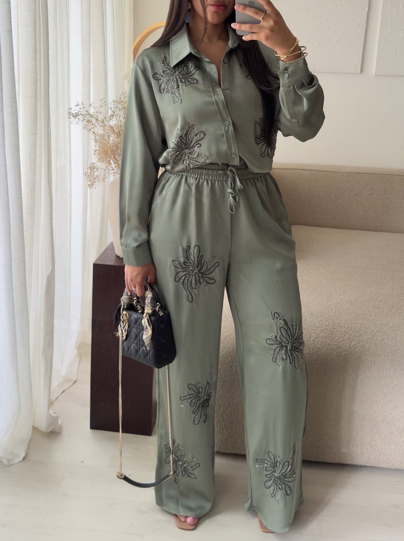 Embellished Satin Co Ord