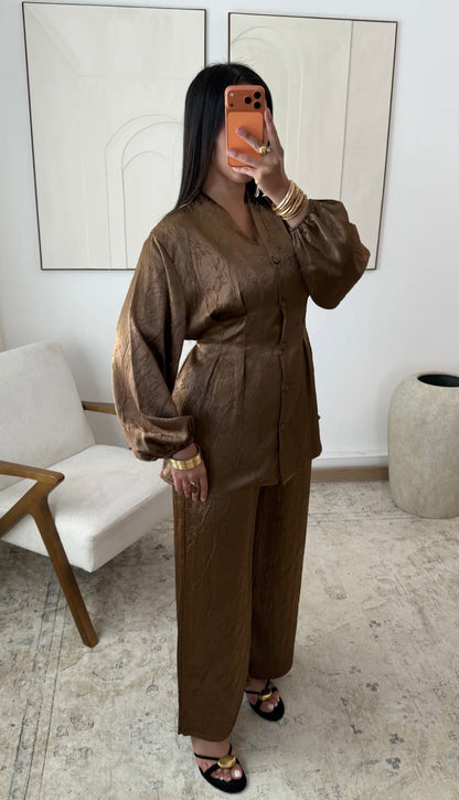 Ava Satin Button Co Ord