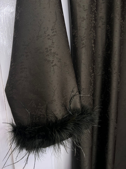 Ameera Feather Sleeve Tie Belt Dress