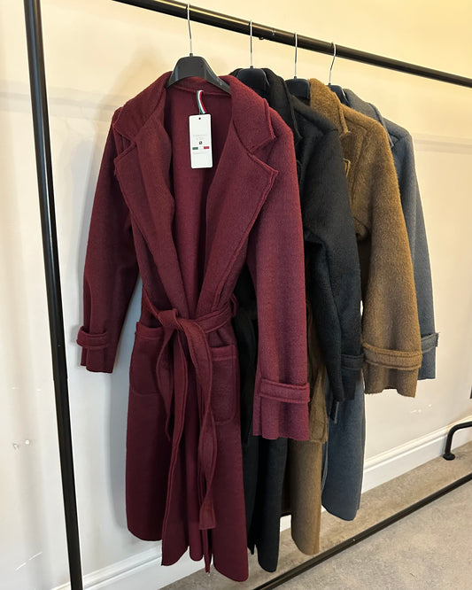 Felt Textured Trench Coat