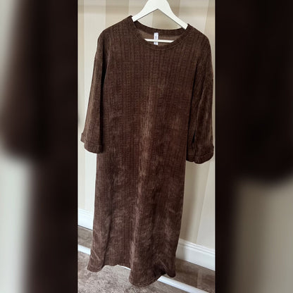 Crushed Corduroy Textured Dress