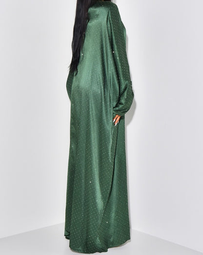 Premium Crystal Silk Oversized Abaya Dress