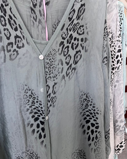 Kiara Leopard Chiffon Silk Co Ord