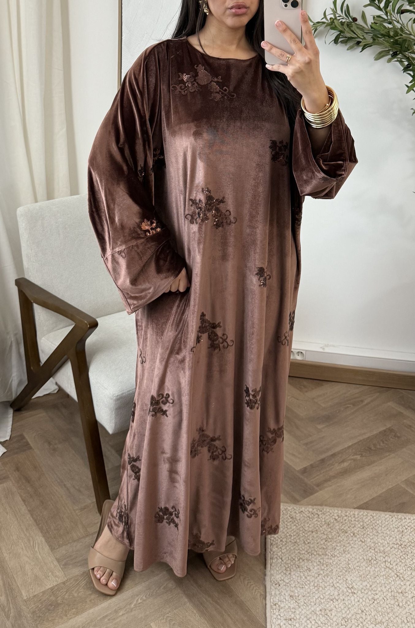 Velvet Sequin Oversized Dress – Mink Attire