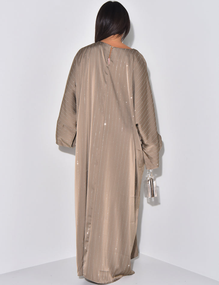 Premium Vertical Rhinestone Abaya Dress