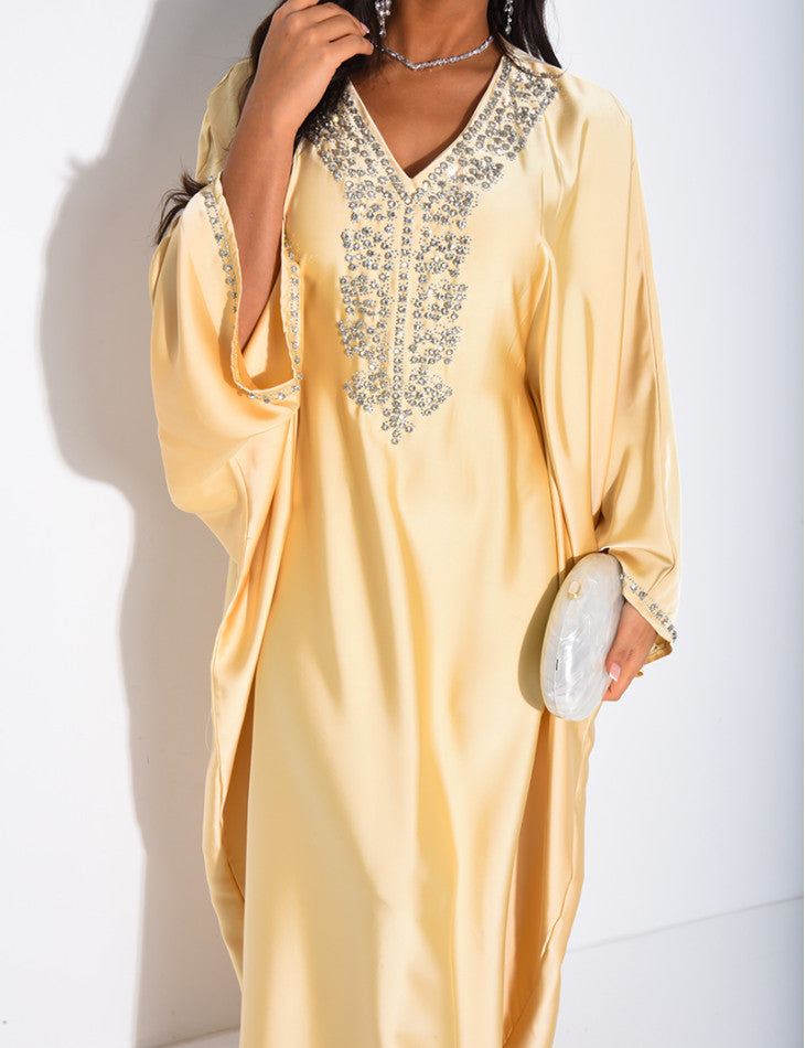 Mona Embellished Kaftan with Inner Tie Belt