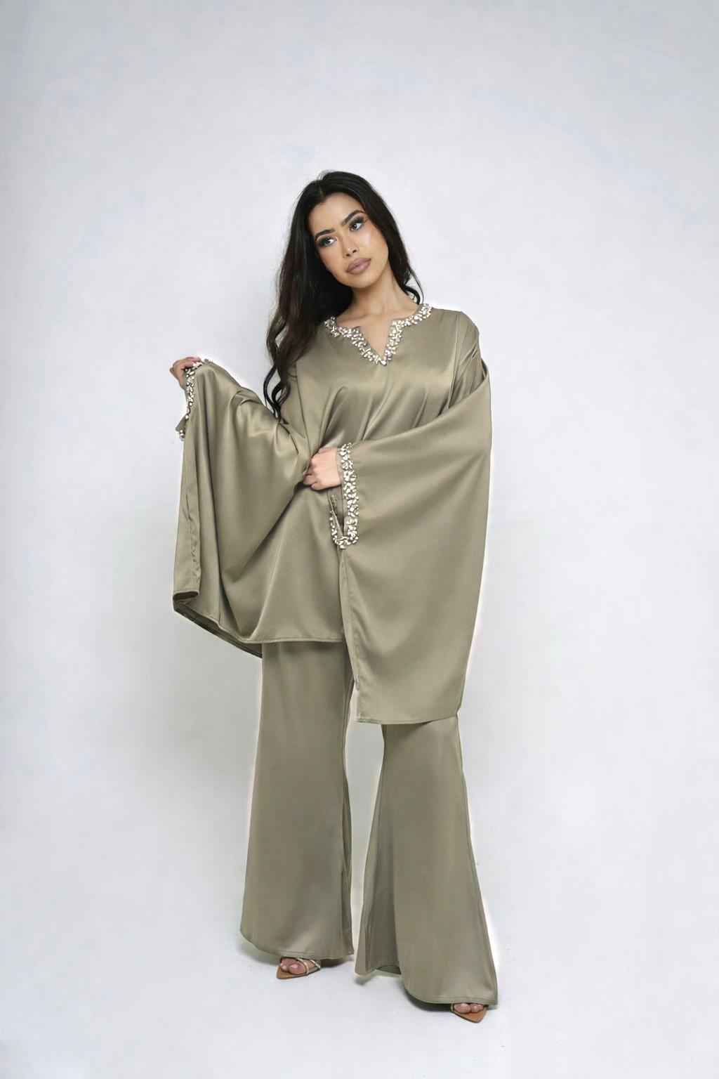 Emelia Premium Satin Crystal Co Ord