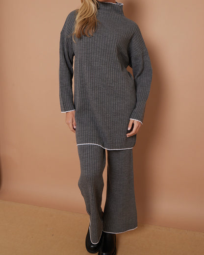 Rib Mock Neck Knit Co Ord