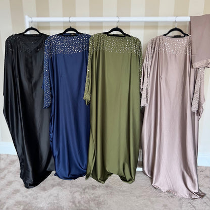 Embellished Premium Kaftan Abaya with inner tie belt