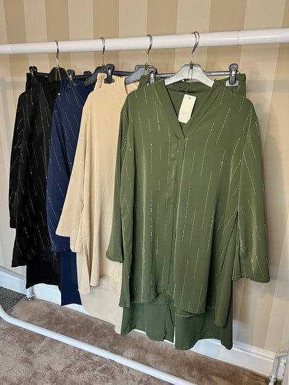 Diamanté V Neck Co Ord