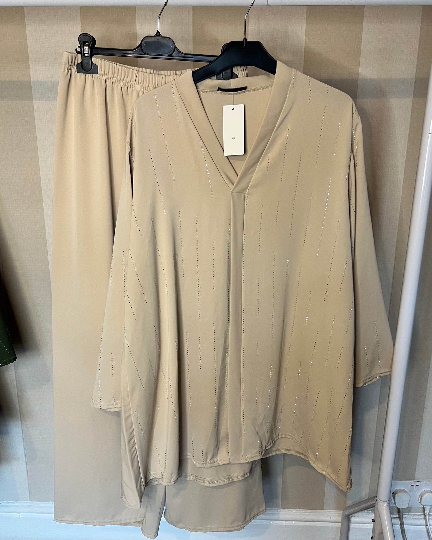 Diamanté V Neck Co Ord