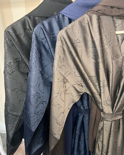 Laylah Embellished Jacquard Print Abaya Set