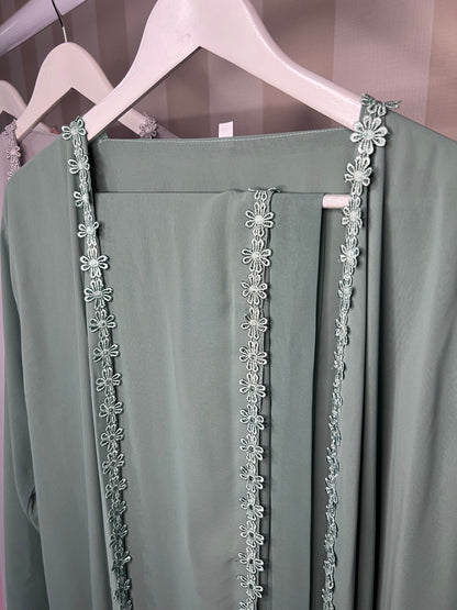 Daisy Chiffon Open Abaya