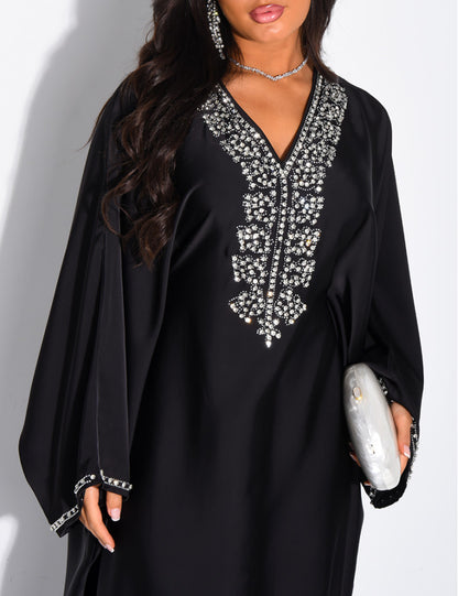 Mona Embellished Kaftan with Inner Tie Belt