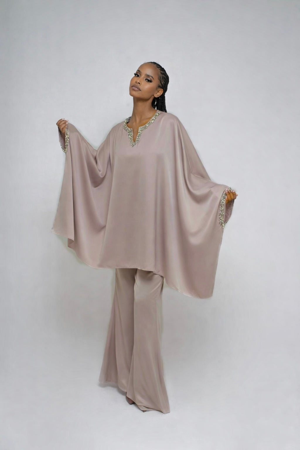 Emelia Premium Satin Crystal Co Ord