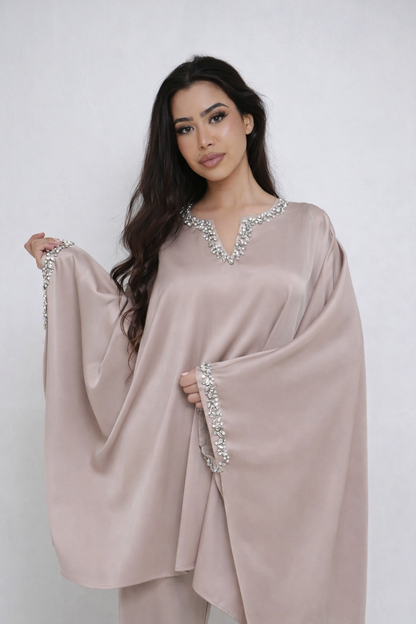 Emelia Premium Satin Crystal Co Ord