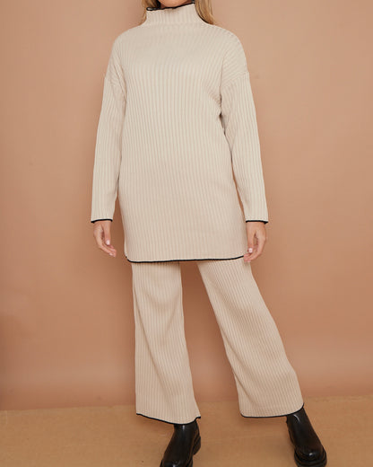 Rib Mock Neck Knit Co Ord