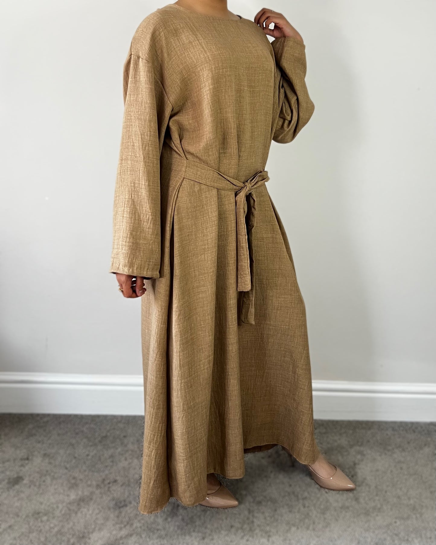 Linen Knot Kimono Dress