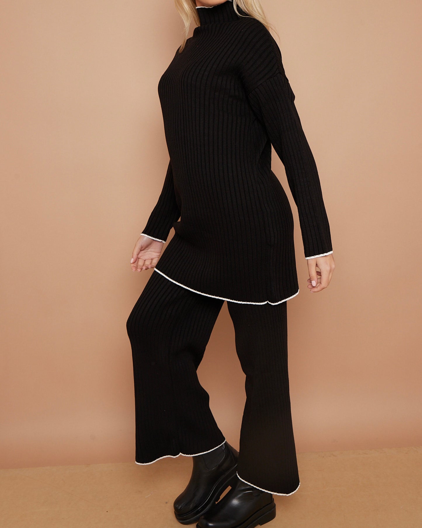 Rib Mock Neck Knit Co Ord