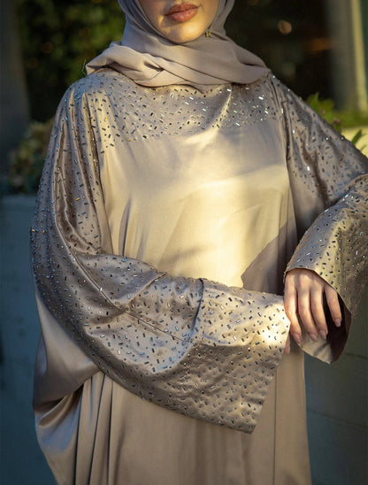 Embellished Premium Kaftan Abaya with inner tie belt